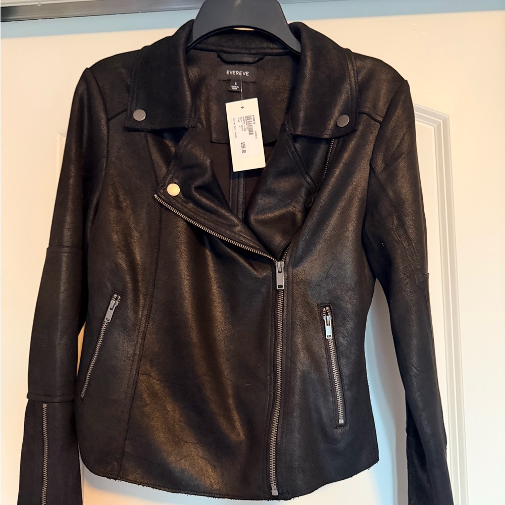 Evereve Sleek Black Leather Jacket